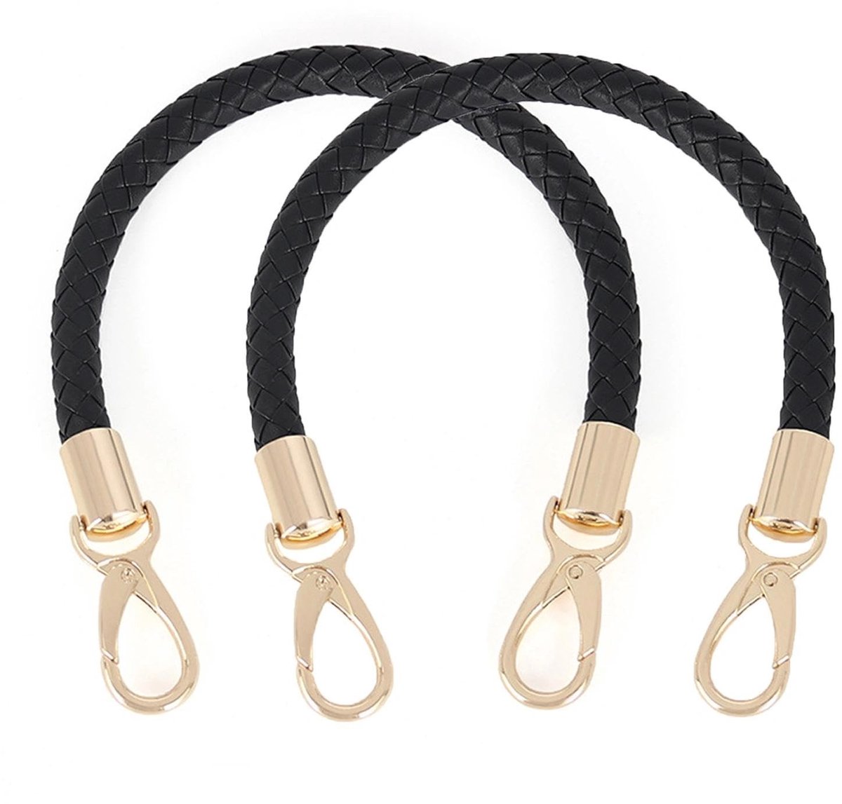 Dailygoods - PU Leren Handgrepen - Handtassen Accessoire - 2 Stuks - Zwart en Bruin - Duurzaam en Stijlvol - Geschikt voor Diverse Handtassen - Kleur