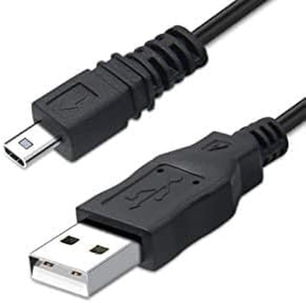 Elzusha - USB Kabel UC-E6 - Data Transfer & Opladen - Geschikt voor Sony CyberShot DSC-W310 - Oplader Kabel - USB Kabel voor Fotocamera - Kleur Zwart