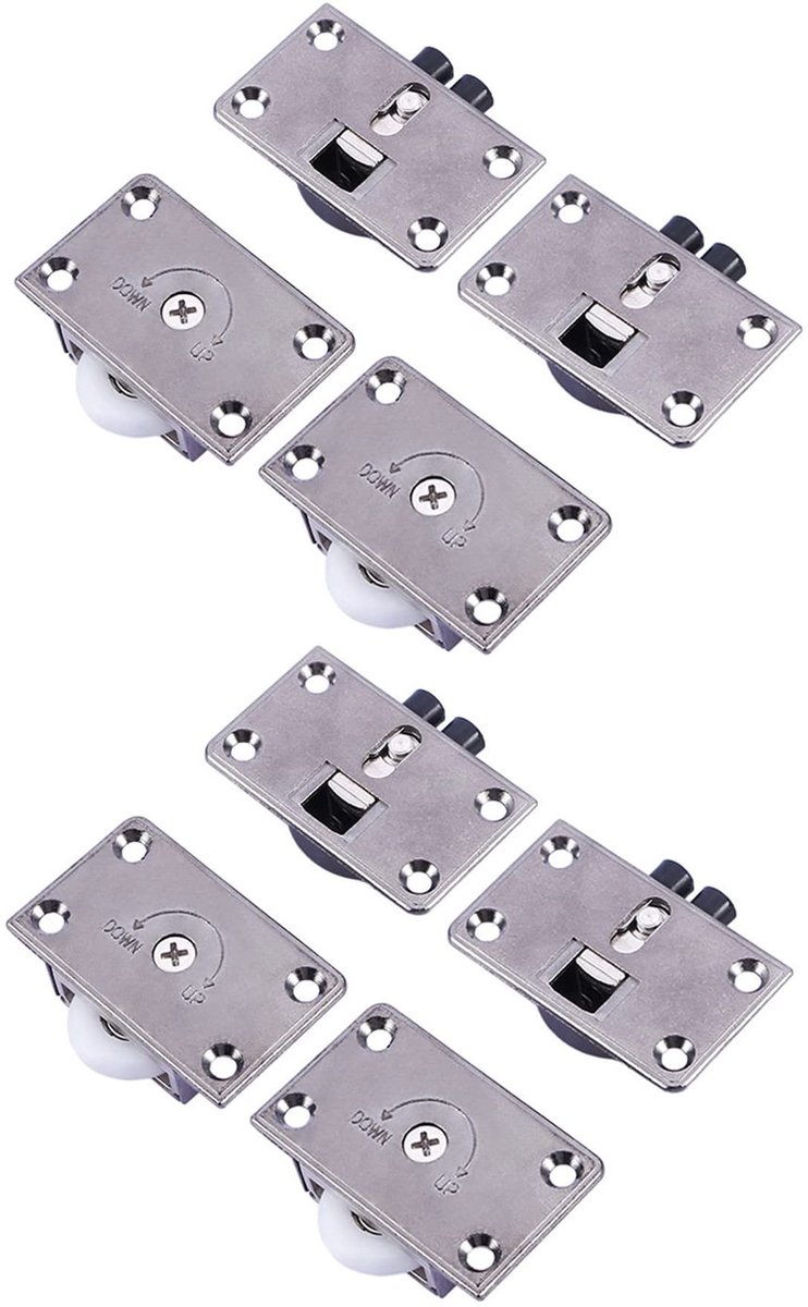 Dailygoods - Garderobe Kast - Schuifdeur Rollers - Zilver - 24mm Diameter - Gear Kits - 4 Paar - Geschikt voor Meubels
