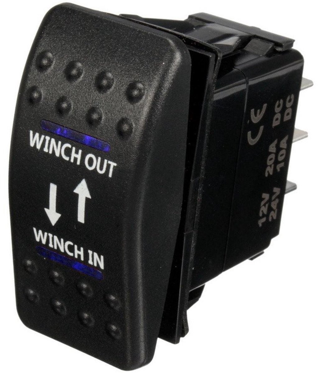 Dailygoods - Rocker Switch - Waterproof ON/OFF/ON Schakelaar - Blauwe LED - Voor Auto Boot Truck - 12V 20A - Schakelen met stijl - Geschikt voor versc