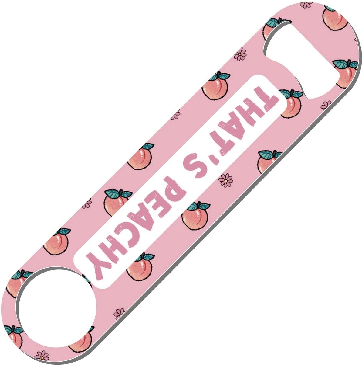 Jhubersproducts - Bieropener - Flesopener Roestvrij Staal - Kunst Gedrukt - Roze - Perfect voor Bar en Thuis - 3,6 x 18,8 cm