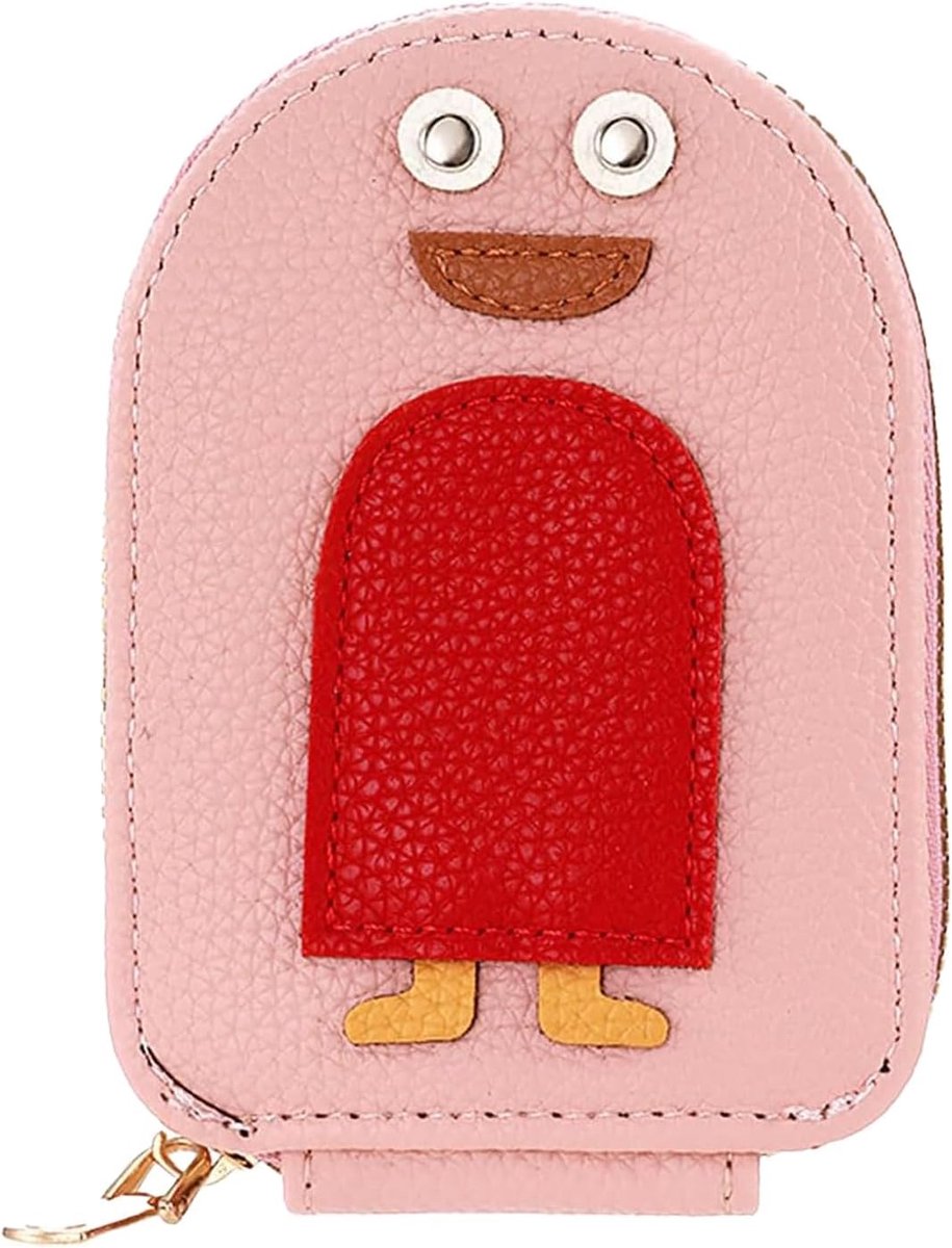 VHV - Pasjeshouder - Creditcardhouder - Portemonnee - Pasjeshouder met rits - Pinguïn vorm - Accordeon ontwerp - 11 vakken - Compact - Cadeau idee - Roze