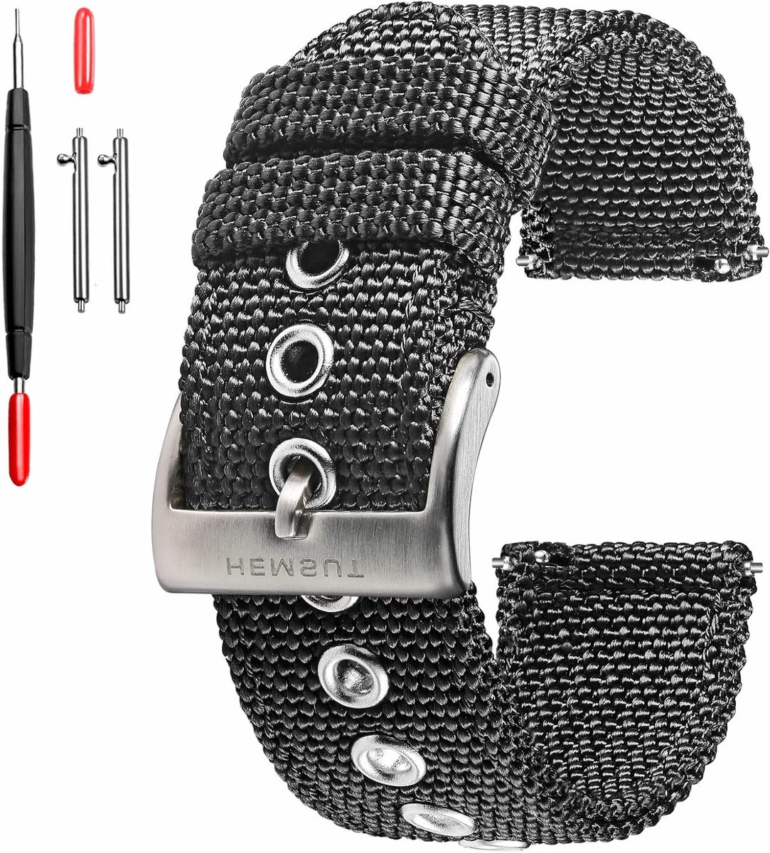 Duurzaam Woven Nylon Horlogeband voor Heren en Dames - 18mm, 20mm, 22mm, 24mm - Snelle Bevestiging en Comfortabel Draaggemak