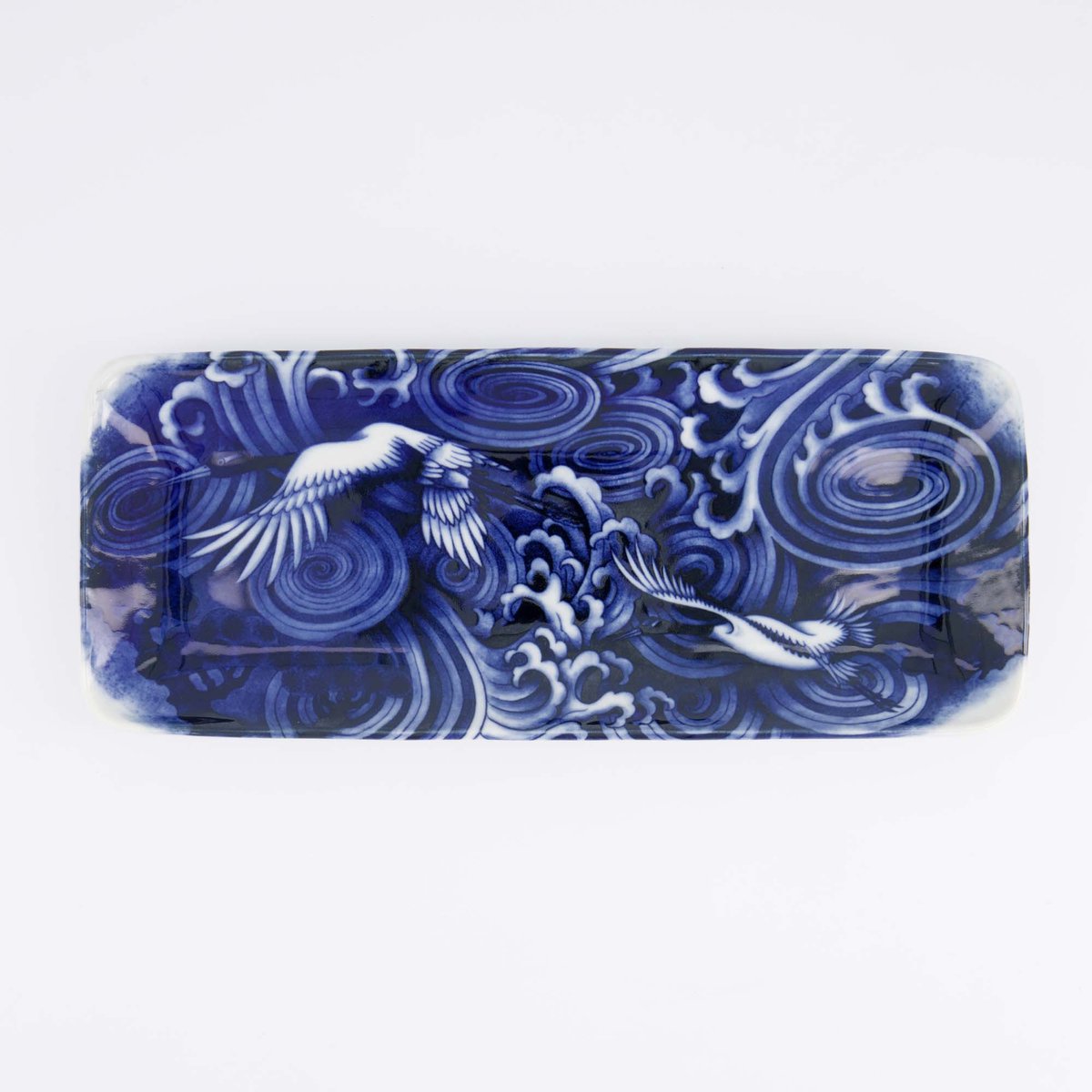 Tokyo Design Studio - Japonism Crane Bord - Blauw - 28,5 x 14 x 2,5 cm