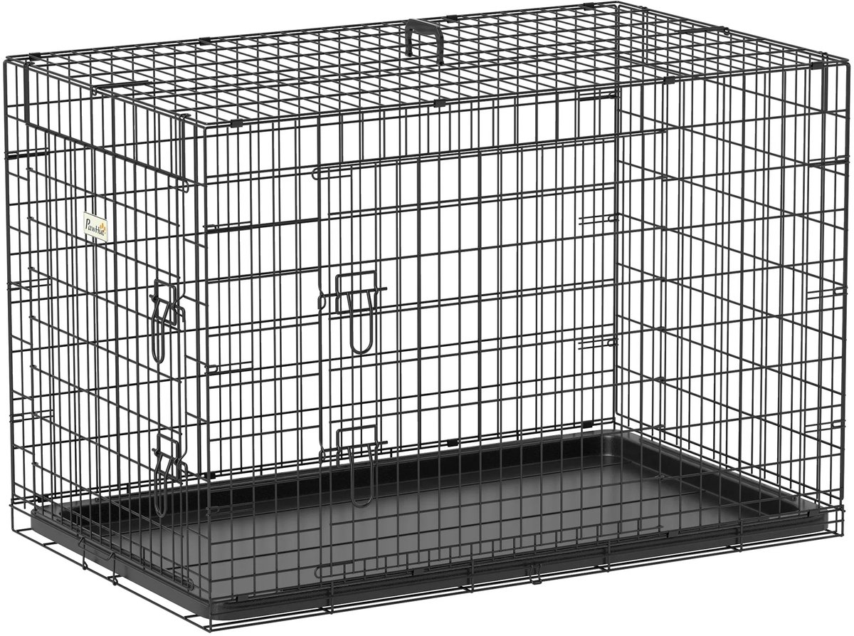 Turold Hondenbench - Bench - Hondenhok - Hondenkooi - Hondenhuis - Zowel binnen als buiten - Opvouwbaar - 92x57x62,5cm Zwart