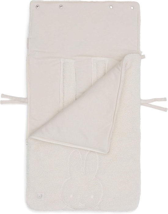 Baby Voetenzak - Wandelwagenzak Kinderwagen - Warmte Buiten - Teddy Voering - 42 x 82 cm - Oatmeal — afbeelding 4