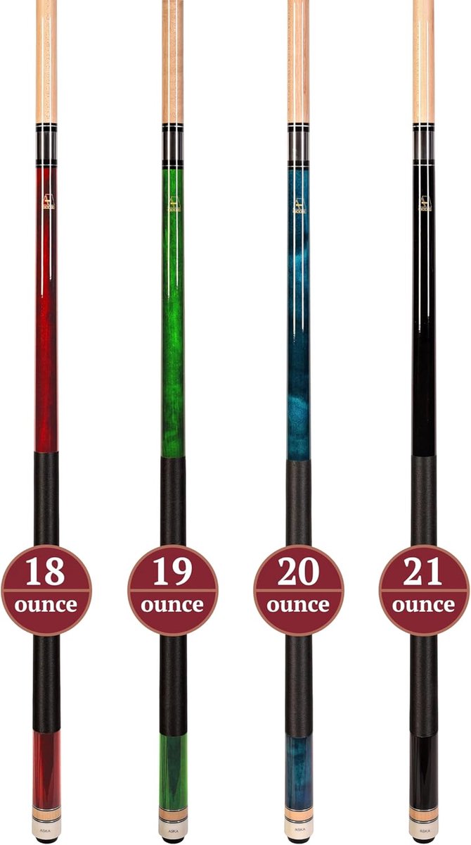 Biljart Keu Set - Pool Keu Set - Biljart Spelen - Canadees Esdoorn Hout - 58 Inch - Meerdere Kleuren van Merkloos — afbeelding 5