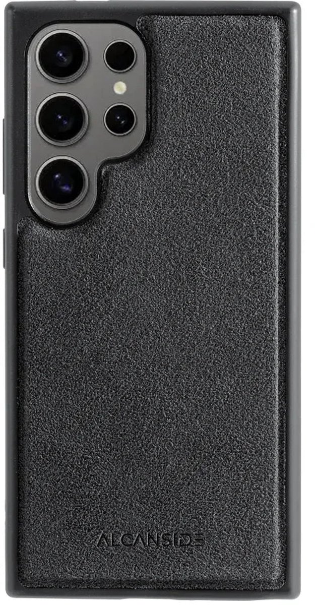 Alcanside Hoesje Geschikt Voor Samsung Galaxy S24 Ultra - Alcantara Back Cover - Space Grey