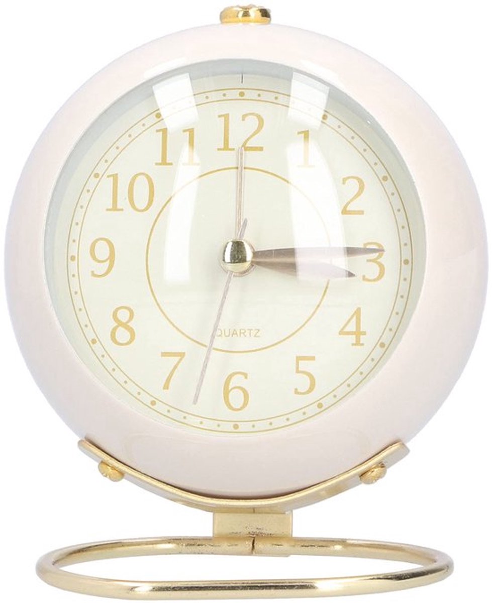 Kwartswekker voor op het bed, stil design, sfeerverlichting voor op het bed (beige goud)
