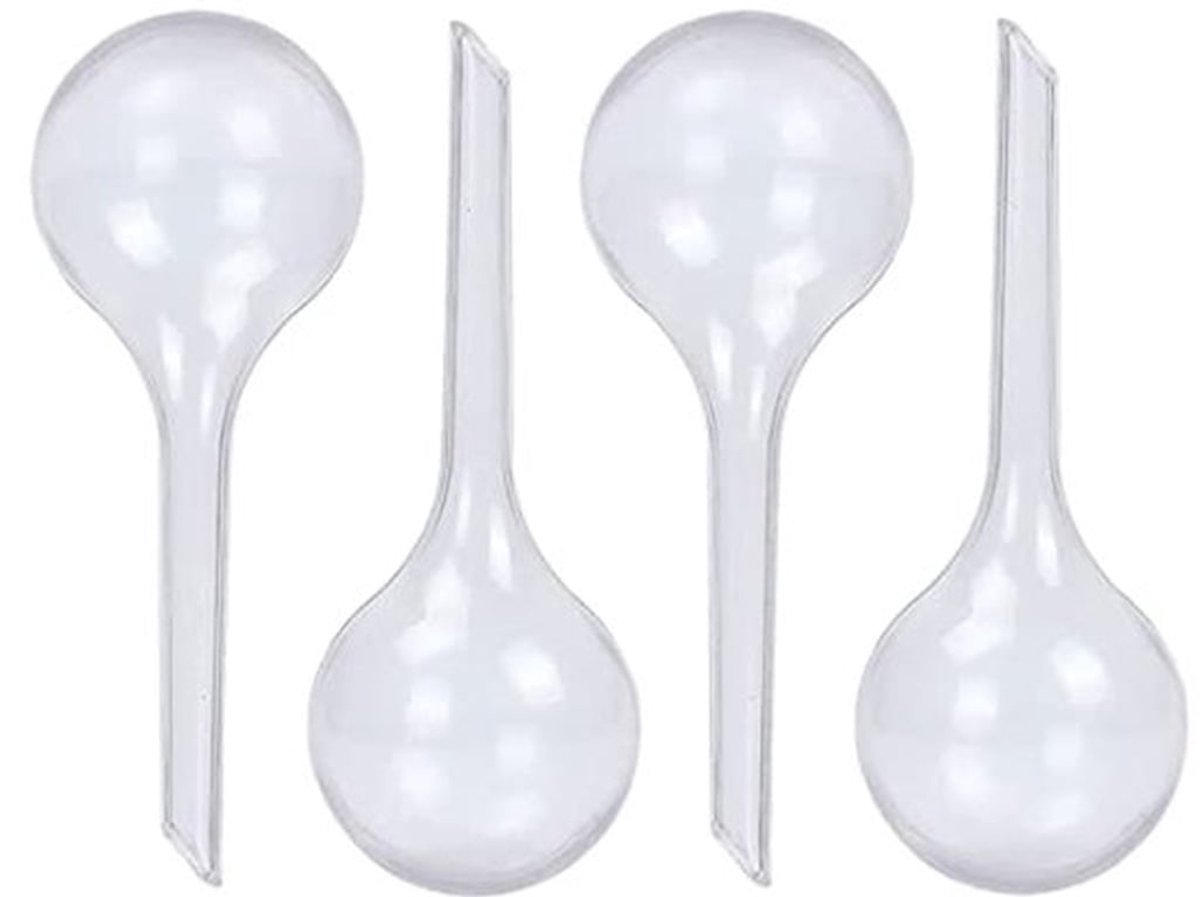 Set van 4 irrigatieballen Waterloze dorstballen Dompelbaar voor decoratie en potplanten, kunststof transparant