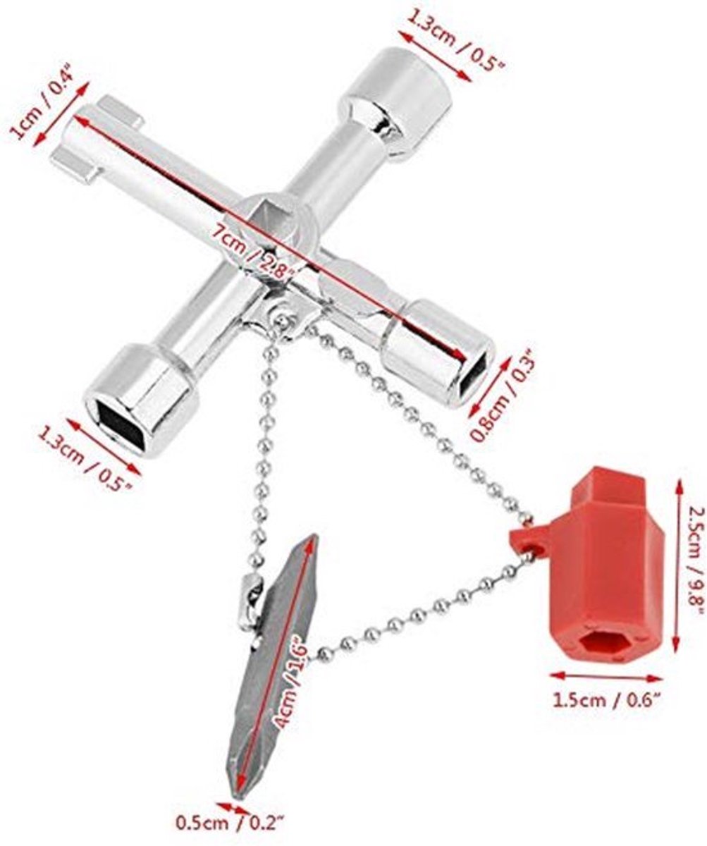 5-in-1 Multifunctionele Cross Switch Sleutelhanger - 10-delige Universele Wrench Set
