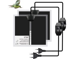 Verwarmingsmat voor Reptielen - 2 Stuks, Waterdichte Terrarium Mat met Temperatuurcontroller voor Hagedissen, Schildpadden en Spinnen