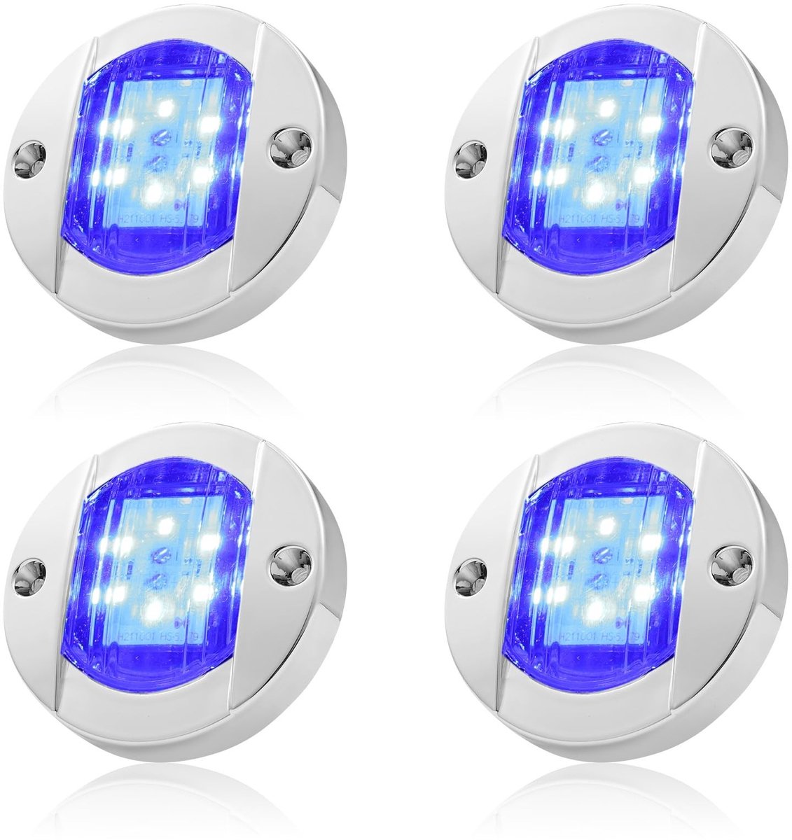Smoakez - LED Boot Lichten - Boot Interieur Verlichting - Spatwaterdicht - Blauw/Wit - Boot Accessoires - LED Spiegelbevestiging Licht - Geschikt v...