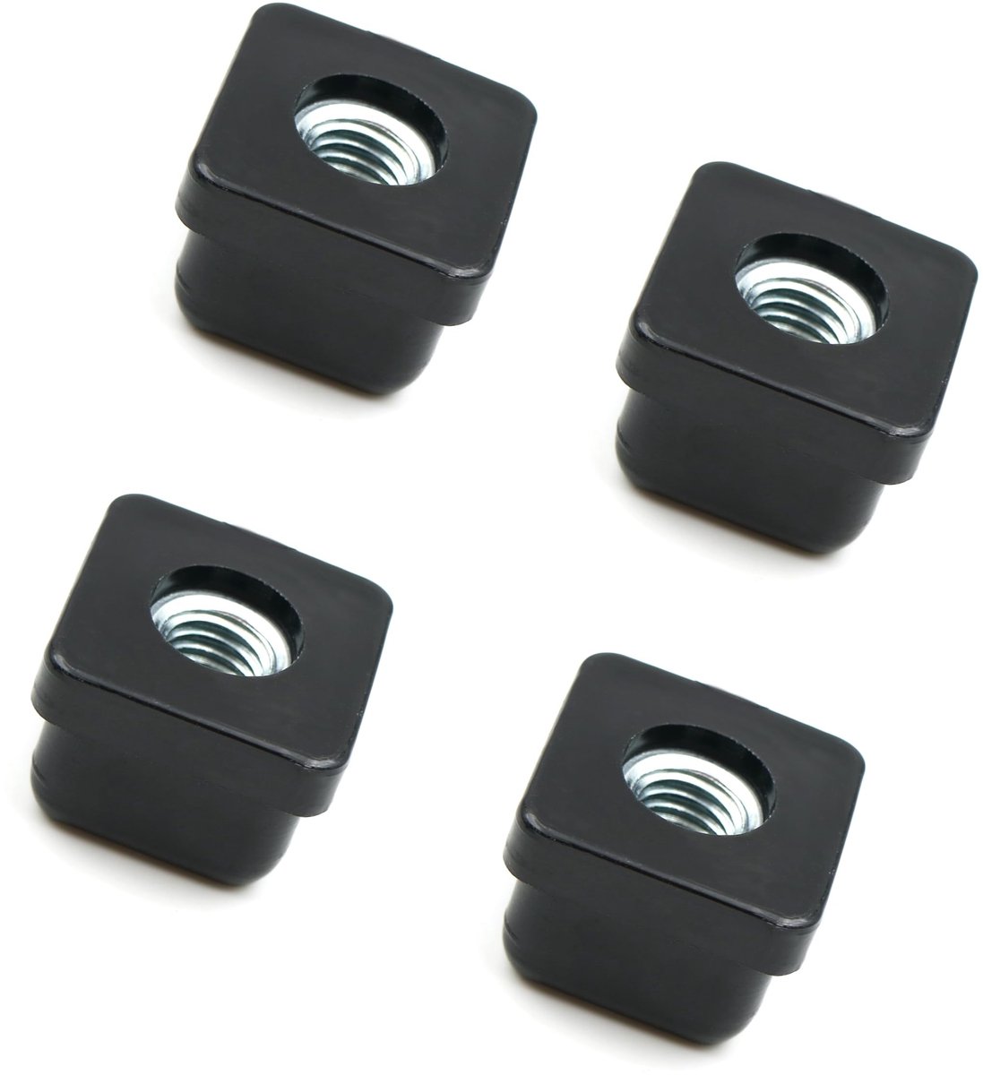 Dailygoods - Schroefdraadstop - Vierkante buispluggen - 30 x 30 mm - Zwart - M10 - Hoogwaardig en robuust - Geschikt voor vierkante buizen - 4 stuks