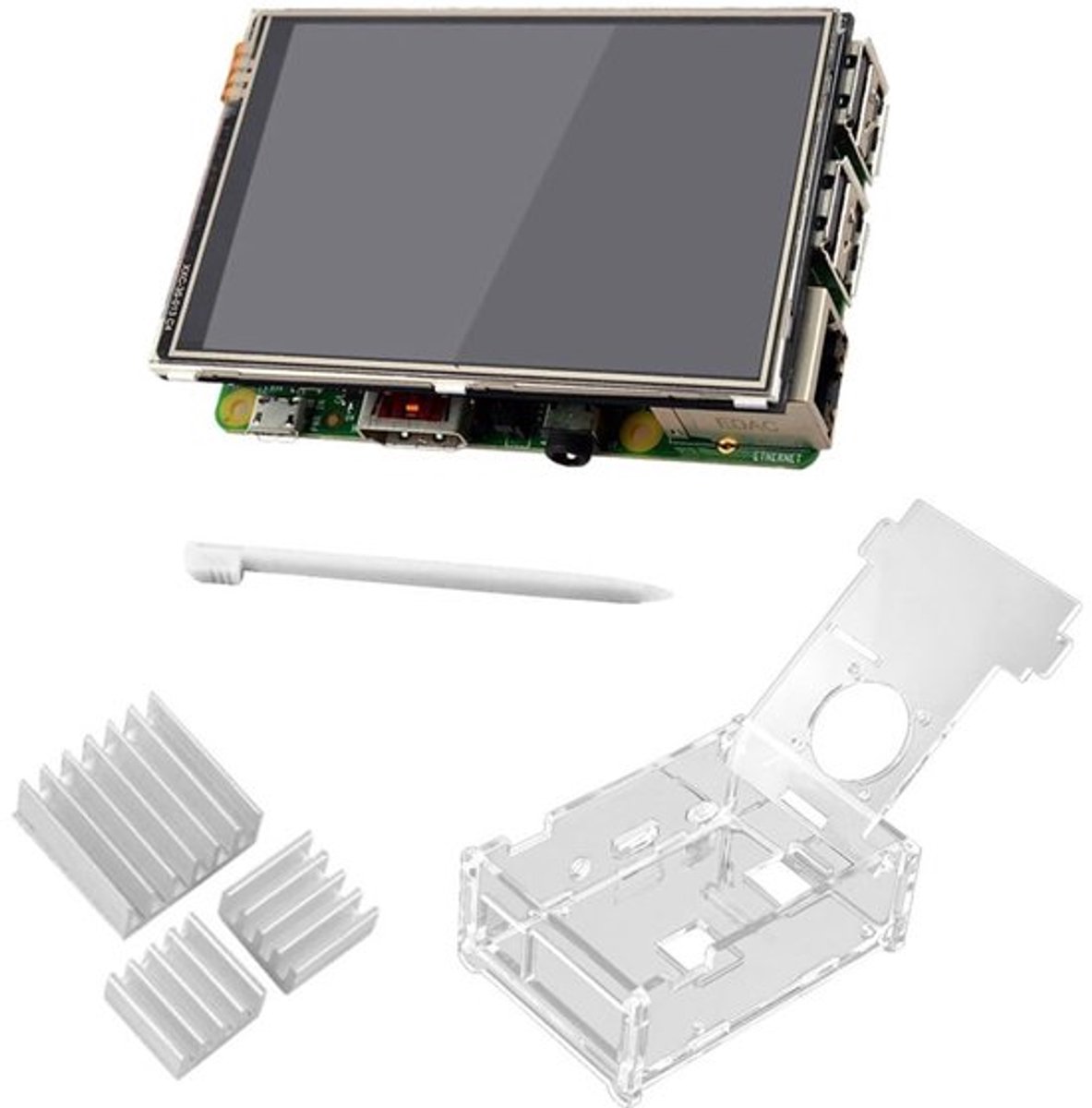 3,5-Inch HD Touchscreen 320x480 Voor Raspberry Pi 2/3 - Inclusief Pen en Koellichamen