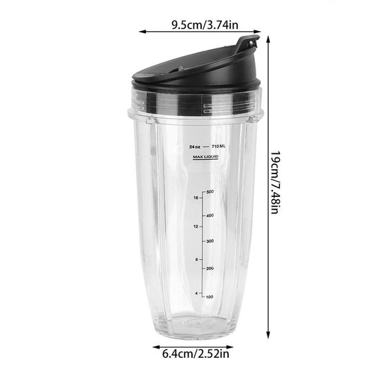 Dailygoods - Spare Parts - Vervangende Bekers - Herbruikbare Verpakking - Transparant - Mixer Accessoires - Geschikt voor 900W en 1000W - 18oz 24oz 32 van Dailygoods — afbeelding 4