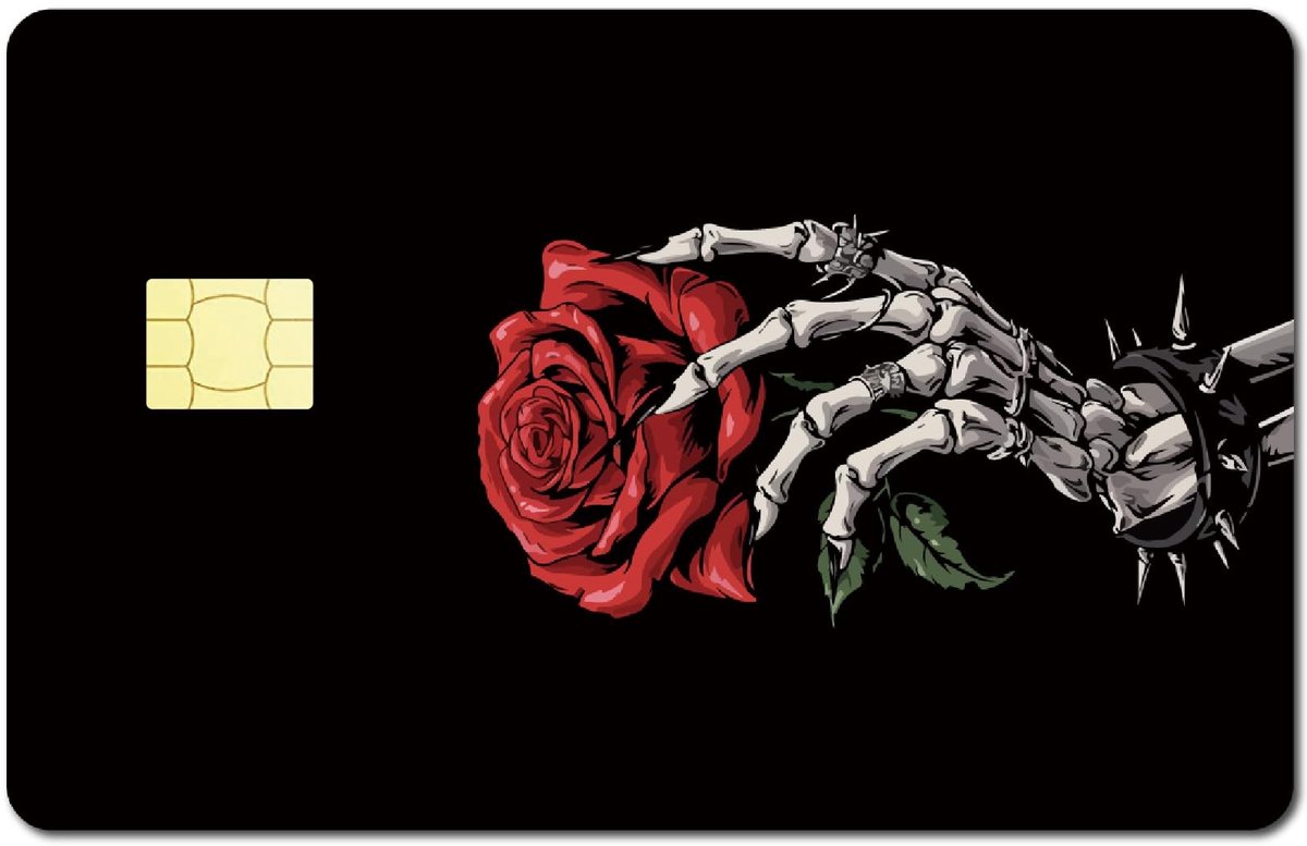 Dailygoods - Hippie Creditcard Skin - Sticker voor Debetkaart - Waterdicht en Verwijderbaar - Rose - Bloem Design - Geschikt voor Vrouwen - Set van 4