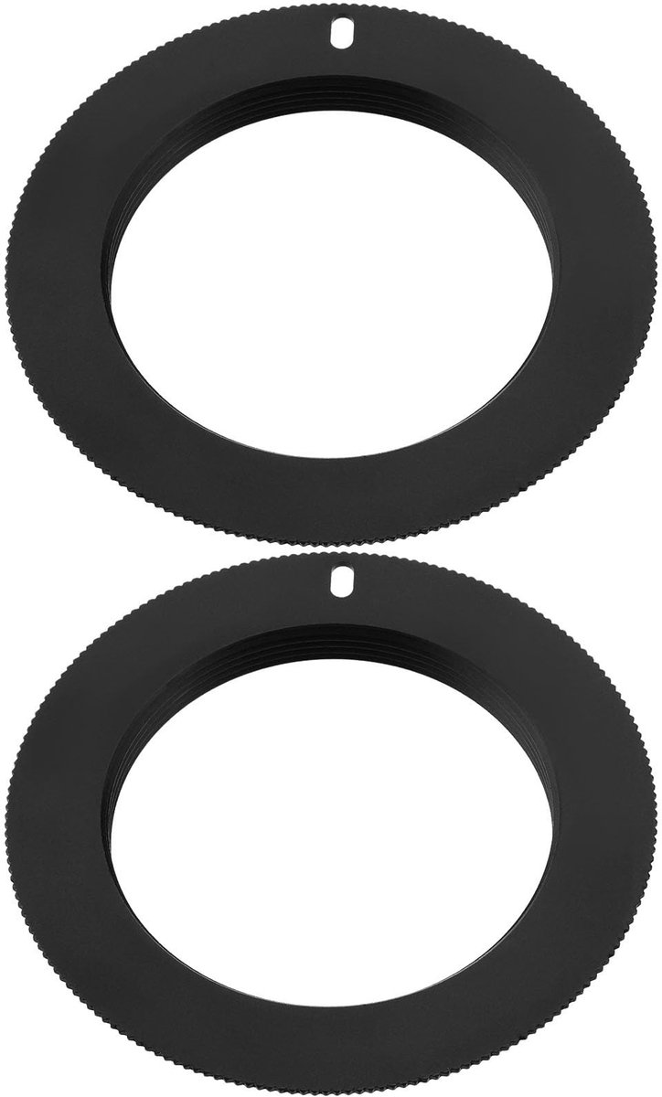 Dailygoods - Lens Mount Adapter - M42-AI - Handmatige Focus - Zwart - Camera Lens Adapter - Voor Nikon F Mount - 2 stuks