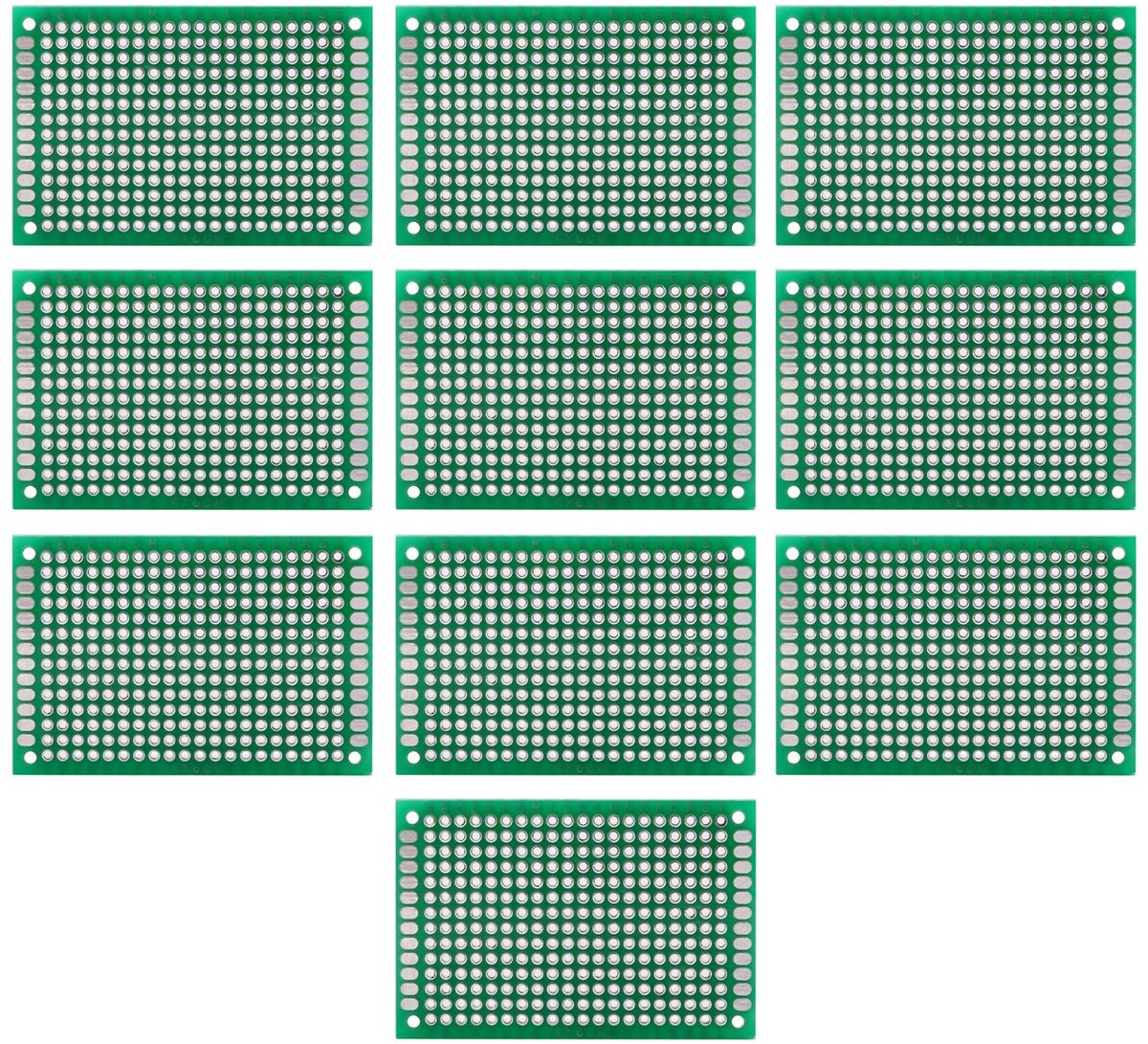 Dailygoods - Universele Dubbelsidig - Ideaal voor DIY projecten - 4 x 6 cm - Prototyping - 10 Stuks - Geschikt voor Elektronische toepassingen