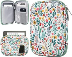 Beschermende Tablet Case voor 6-7 Inch Kindle Paperwhite en Oasis, Inclusief Tas, Bloemenprint, Ideaal voor E-Readers en Accessoires