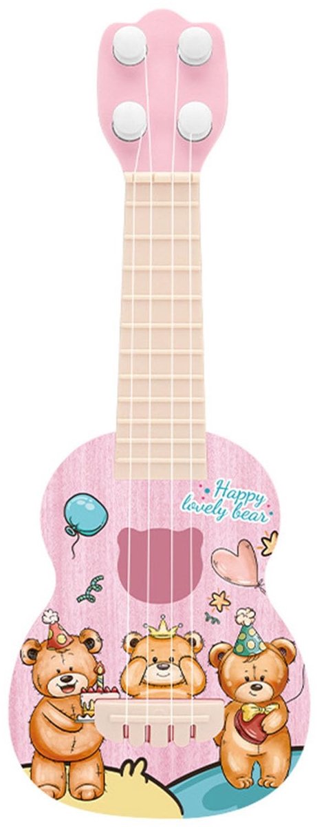Vlemico - Peuter Mini Ukulele Gitaar - Muziekinstrument voor Kinderen - Eenvoudig te Leren - Kleine Beer - Educatief Speelgoed - Perfect voor Peute...