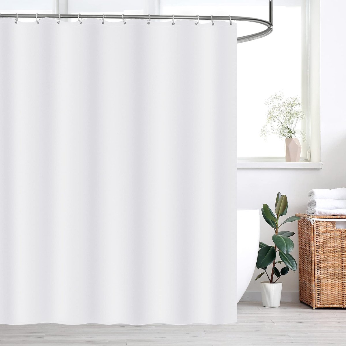 Zeynomax - Douchegordijn - Waterdicht - Antischimmel - Wit - Basic douchegordijn - 180 x 180 cm - Geschikt voor badkamer