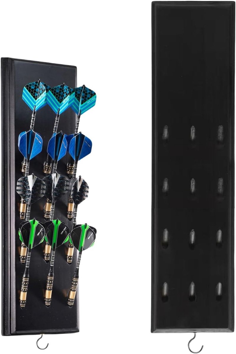 Houten Dart Houder voor 12 Darts, Praktische Wandbevestiging en Ruimtebesparende Opslag voor Alle Dartborden