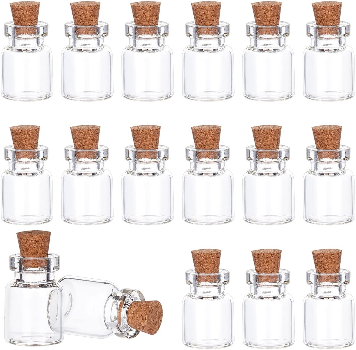 Elzusha - Mini Glazen Flessen - 20 Stuks - Perfect voor Decoratie - Transparant - Wensflessen - Ideaal voor Feesten - Voor Kerst en Trouwerijen