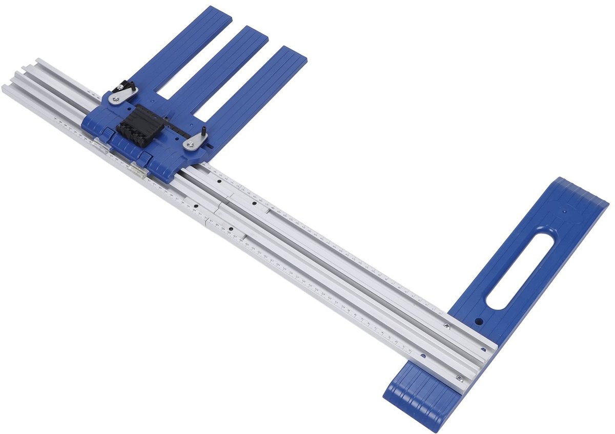 Cirkelzaag Geleider - Zaag Hulpstuk - Precisie Houtsnede - Verstelbaar Bereik - 0-65 cm - Blauw Zilver