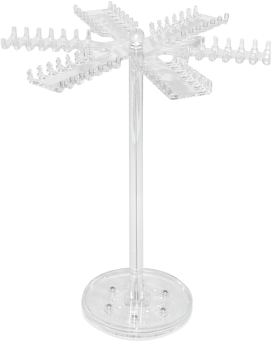 Smoakez - Acryl kettingstandaard - Transparante sieradendisplay - 360° draaibaar - Sieradenhouder met 84 haken - Geschikt voor armbanden en ketting...