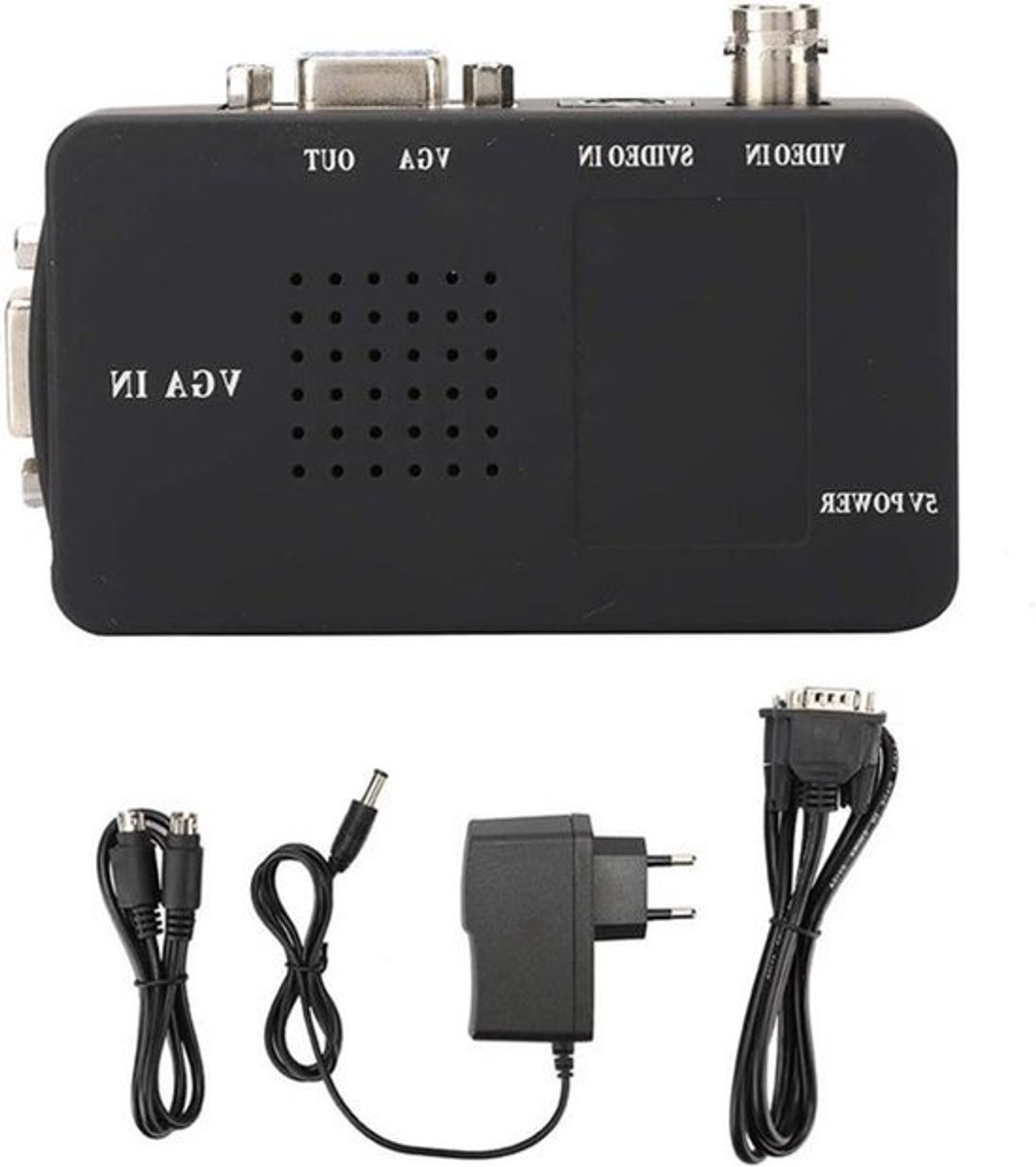 S-Video naar VGA HD Converter - Video Schakelkast voor PC Monitor (EU Plug)