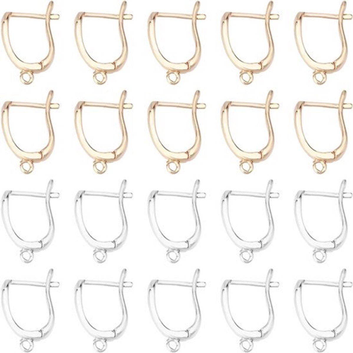 Hoepel Oorbel Hangers Messing 17x13mm - Set van 20 stuks