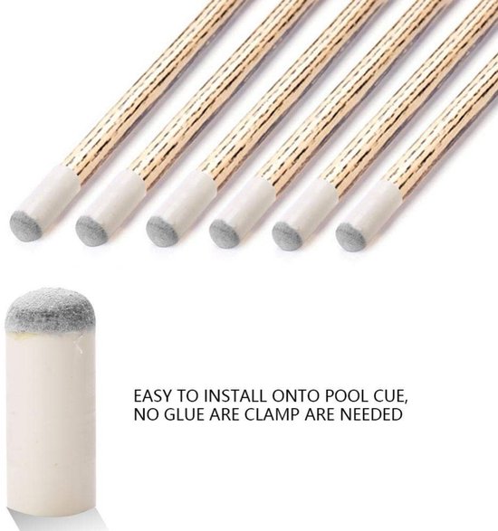 Dailygoody - 100Pcs Billiard Cue Tips - Vervangtips voor Biljartkeu - Hoogwaardige kunststof - 13mm - Duurzaam en breukbestendig - Geschikt voor snook van Merkloos — afbeelding 4