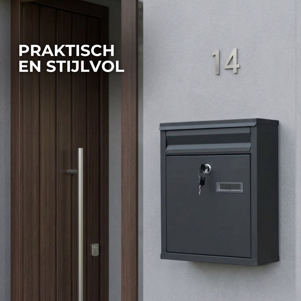 ParcelXL Brievenbus - Wandbrievenbus Weersbestendig – Incl. 2 Sleutels, Labelhouder en Montagemateriaal - Zwart