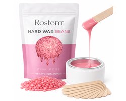 Rostem® Luxe Harskorrels - Hard Wax Beans - Hotwax - Wax Bonen - Pink Rose 1KG - Incl. 10 Spatels