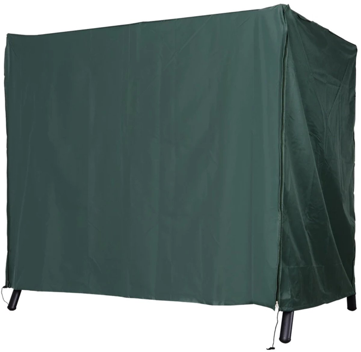 ZYLARO Hollywood Schommelhoes - Beschermhoes voor 3-zits Tuinschommel - Waterafstotend, Winterbestendig, Stofvrij & UV-bestendig- voor Schommelbank, Tuinstoelen - Tuin, Terras, Balkon - 177 x 114 x 152 cm - Donkergroen