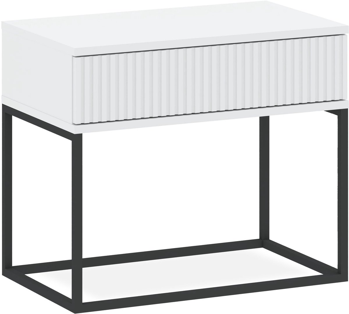 KONSIMO® RECTUS Nachtkastje - met lade - Bijzettafel - Wit - 60x52x39 cm