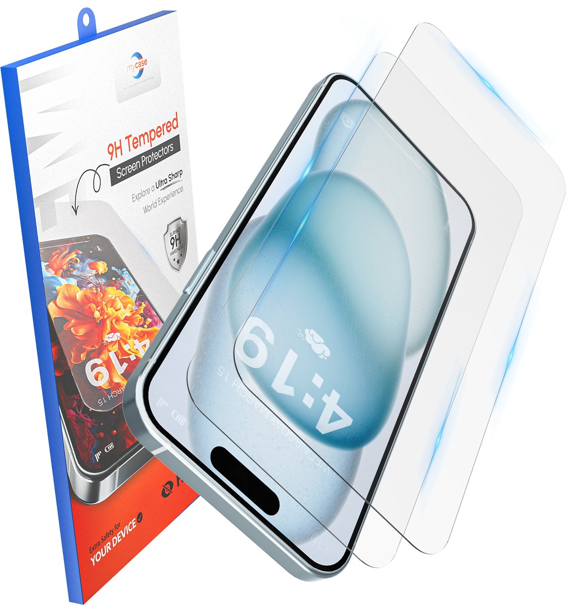 Screenprotector - Geschikt voor iPhone 15 Tempered Glass - 2 stuks screen protector – beschermglas