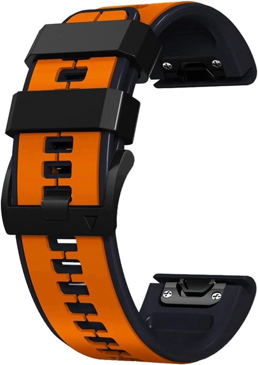 Siliconen horlogeband compatibel met Garmin Fēnix, Enduro, Epix, Quatix, MARQ, Descent, D2, Tactix - ademend en verstelbaar - QuickFit 22 mm/QuickFit 26 mm