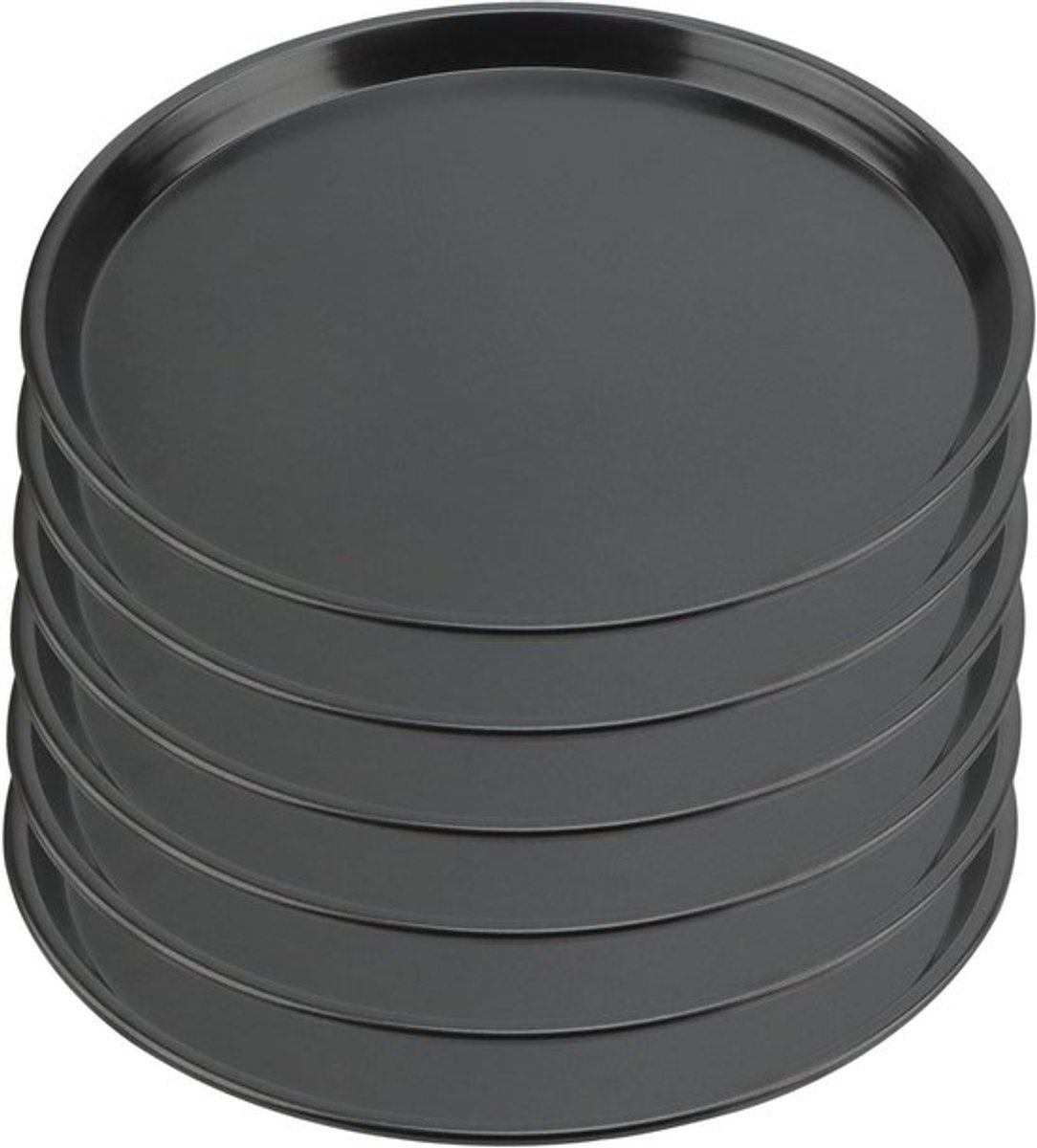 10-inch ronde anti-aanbak pizzabakpan voor de oven - set van 6 stuks met anti-aanbak coating - pizzavormige borden met hoge rand