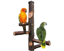 Natuurlijke houten baars standaard voor vogels - Speelgoed en accessoires voor kleine parkieten, valkparkieten, conures, ara's