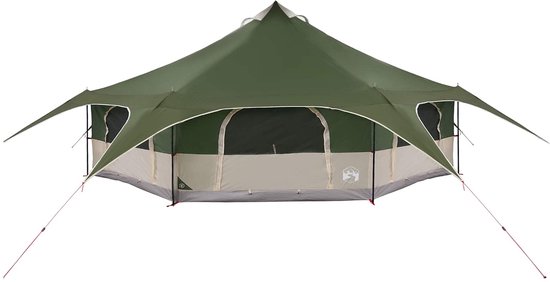 vidaXL - Familietent - 18-persoons - Groen - 185T - Polyester - met - PU - Coating van Vidaxl — afbeelding 3
