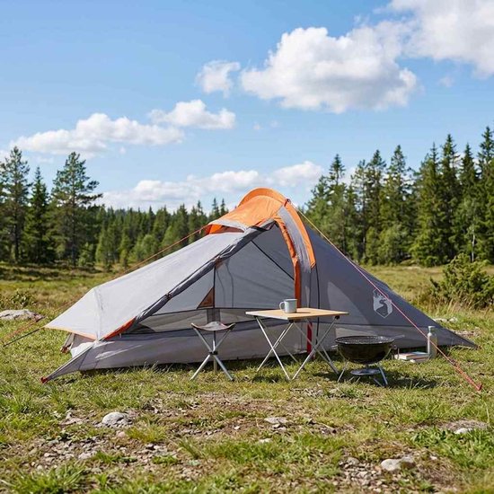 vidaXL - Backpacking - Tent - Grijs - en - Oranje - 2-persoons van Vidaxl — afbeelding 2
