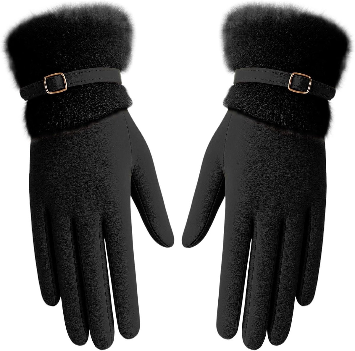 Winter Warme Handschoenen voor Vrouwen, Pluche Touchscreen Handschoenen, Thermische en Winddichte Handschoenen voor Fietsen, Skiën en Buitensporten