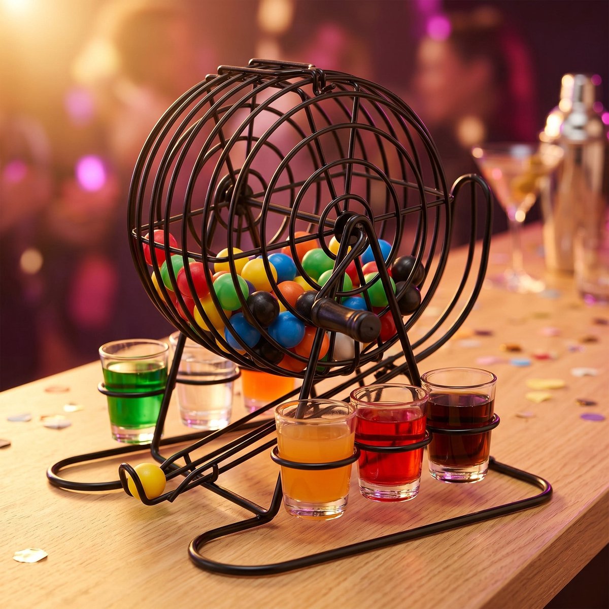 Cheqo® Bingo Drankspel met Shotglaasjes - Shot Bingo - Drinking Game - Partyspel - Feestspel - Drinkspel - Spel voor Volwassenen - Gezelschapsspel - Vrijgezellenfeest - Studentenspel - Borrelspel - Feestje - Party Box - Drankspellen