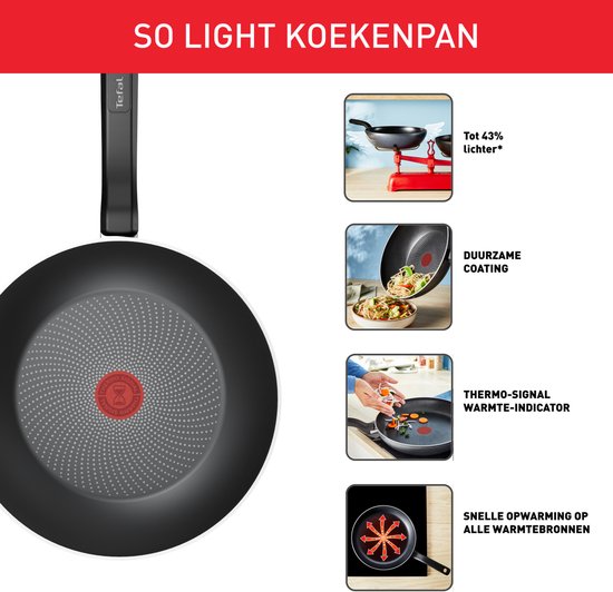 Tefal - So'Light - Wokpan - 28 cm - inductie