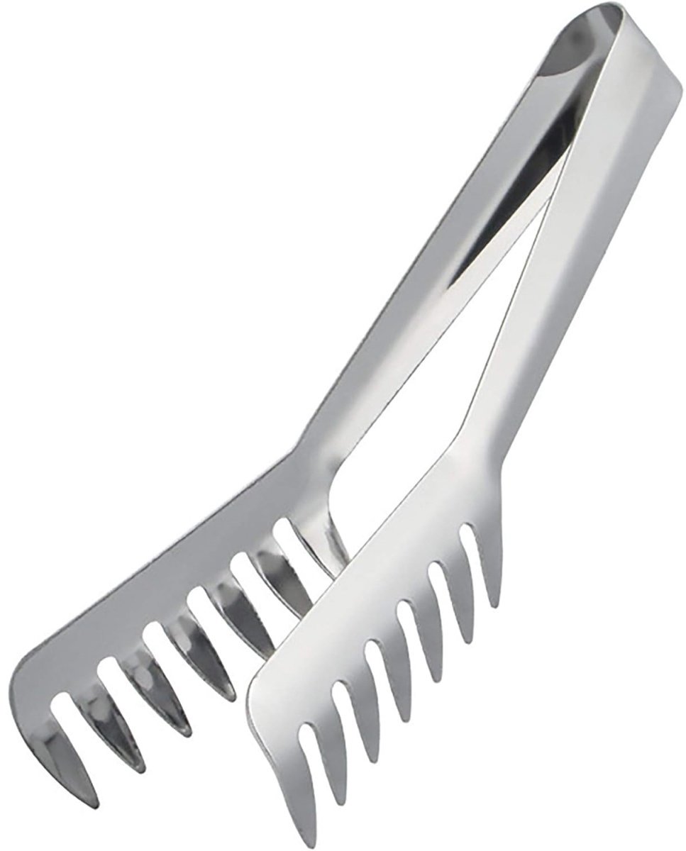 TOVBMUP Serveertang - RVS keukentang - Stevige pastatang - Zilver