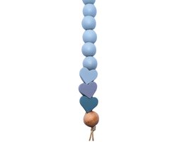 Zibbi Little Hearts Speenkoord Sage Blue - Luxe Siliconen Speenclip - BPA Vrij van Zibbi — afbeelding 2