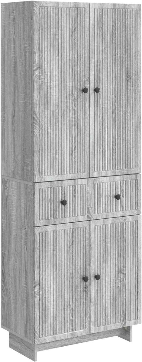 vidaXL Kast - Set - 2 - st - Bewerkt - hout Grijs sonoma