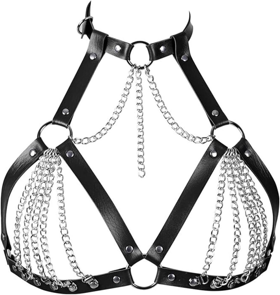 Gothic Body Chain voor Vrouwen - Sexy Punk Lingerie, Verstelbare Rave Outfit en Choker voor Festivals en Feestjes